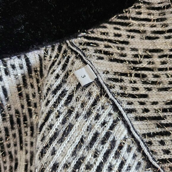 SANDRO BLACK/WHITE JAZY METALLIC TWEED JACKET (3) - Picture 10 of 11
